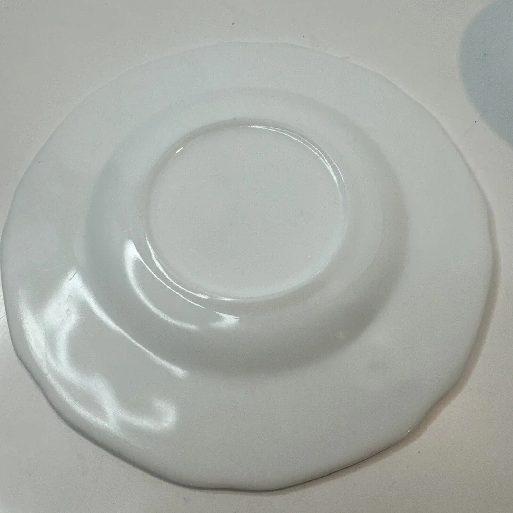 Indiana Glass‎ Colony Harvest Grape White Milk Glass Cup and Saucer
